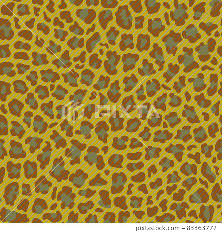 Yellow Striped Diagonal Leopard Fashion Seamless Pattern 83363772
