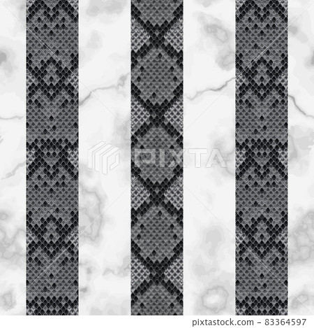 Snake Skin and Marble Vertical Striped Seamless Pattern 83364597