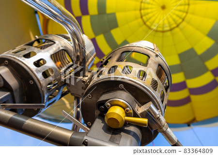 Burner system of a colorful hot air balloon Burner system of a colorful hot air balloon 83364809