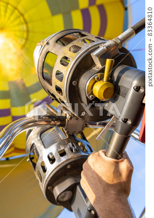 Burner system of a colorful hot air balloon Burner system of a colorful hot air balloon 83364810