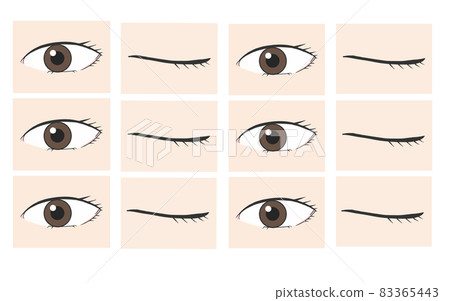 Illustration of open and closed eyes Illustration of open and closed eyes 83365443
