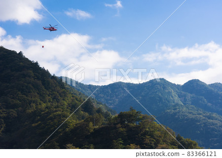 Ogochi Dam and helicopter Ogochi Dam and helicopter 83366121