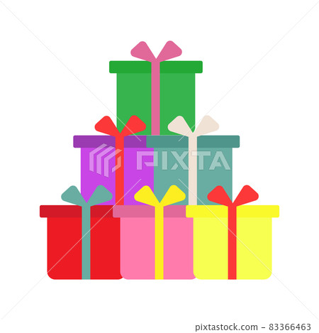 Pyramid of the colorful Christmas gifts art 83366463