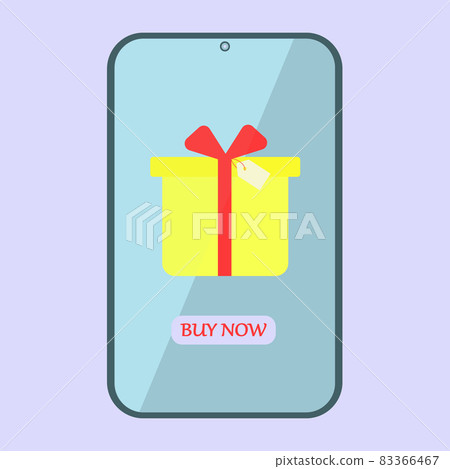 Cartoon smartphone with a Christmas gift order 83366467