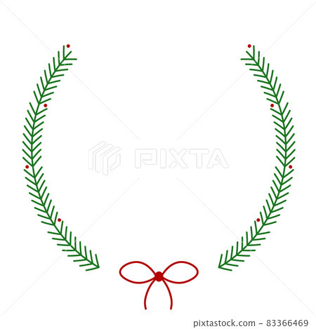 Cute cartoon fir branches frame vector art Cute cartoon fir branches frame vector art 83366469