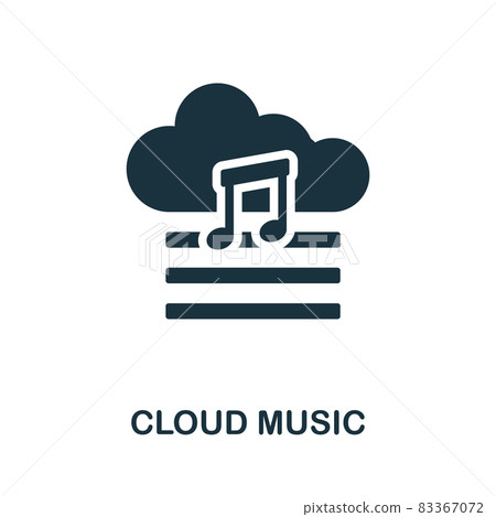 Cloud Music icon. Monochrome sign from internet technology collection. Creative Cloud Music icon illustration for web design, infographics and more Cloud Music icon. Monochrome sign from internet technology collection. Creative Cloud Music icon illustration for web design, infographics and more 83367072