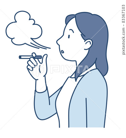 Woman smoking a cigarette 83367103
