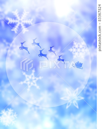 Fantastic blue background of Santa Claus and snow no.01 83367824