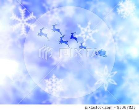 Fantastic blue background of Santa Claus and snow no.02 83367825