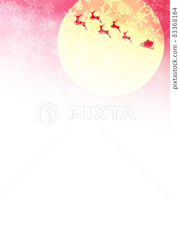 Santa Claus and moon and snow red background 83368164