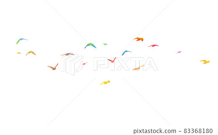 Colorful flying birds. Birds migrating to the south. Vector illustration Colorful flying birds. Birds migrating to the south. Vector illustration 83368180