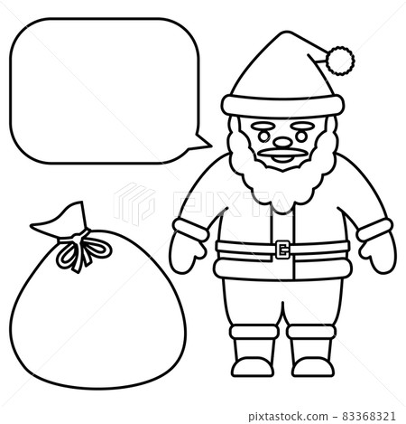 Illustration for coloring book Santa Claus and present 83368321
