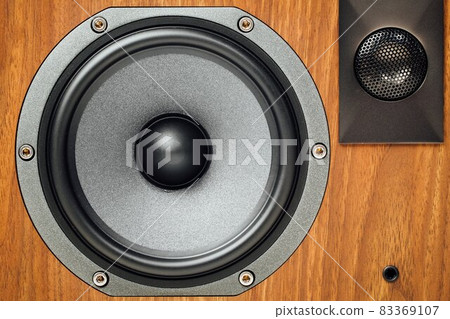loudspeaker and tweeter in wooden cabinet 83369107