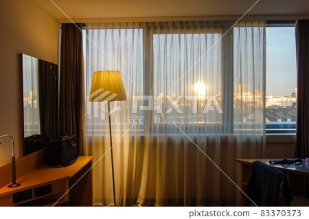 Lighted hotel bed in Dusseldorf Lighted hotel bed in Dusseldorf 83370373