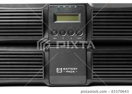 uninterruptible power supply (ups) with reserve battery, closeup view 83370643