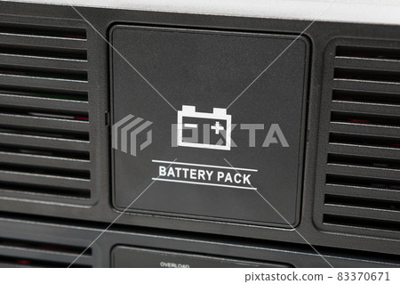 uninterruptible power supply (ups) reserve battery, closeup view 83370671