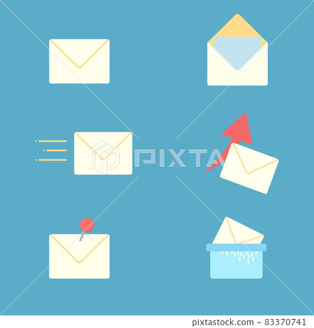 Simple and cute email illustration set 83370741