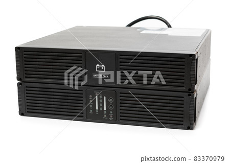 uninterruptible power supply (ups) with reserve battery, isolated on white 83370979