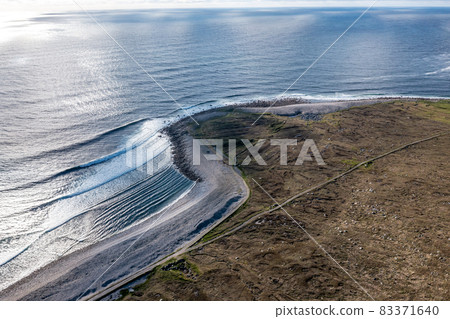 Aerial view of the beautiful coastline of Gweedore : Bloody foreland and Brinlack - County Donegal, Ireland 83371640