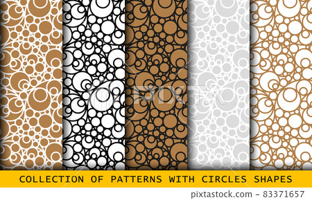 Seamless circles shapes set, patterns with bubbles 83371657