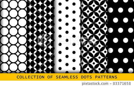 Seamless circles shapes set, patterns with rounds. Seamless circles shapes set, patterns with rounds. 83371658