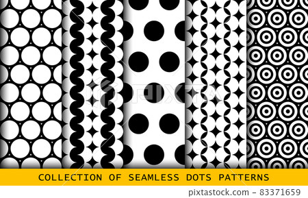Seamless circles shapes set, patterns with rounds. Seamless circles shapes set, patterns with rounds. 83371659