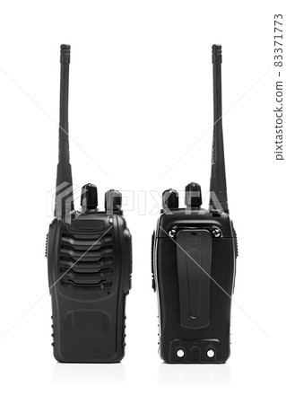 portable radios Walkie-talkie isolated on white portable radios Walkie-talkie isolated on white 83371773