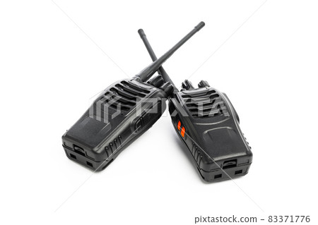 portable radios Walkie-talkie isolated on white 83371776