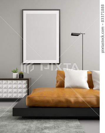Minimalist Interior of modern living room 3D rendering 83371888
