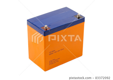 industrial lead acid battery, isolated on white industrial lead acid battery, isolated on white 83372092