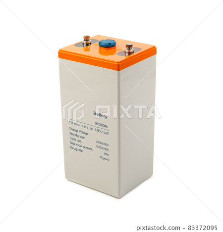 industrial lead acid battery, isolated on white industrial lead acid battery, isolated on white 83372095