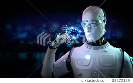 Cloud computing technology with robot and graphic display Cloud computing technology with robot and graphic display 83372329