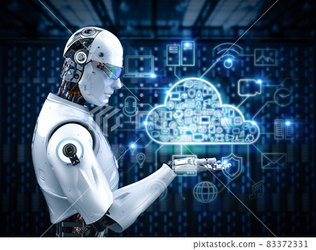 Cloud computing technology with robot and graphic display Cloud computing technology with robot and graphic display 83372331