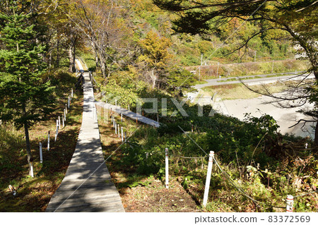 Photographed the scenery of the nationally designated scenic spot Pirika Kanoka Kamuichashi Historical Park in Toyoura Town, Hokkaido Photographed the scenery of the nationally designated scenic spot Pirika Kanoka Kamuichashi Historical Park in Toyoura Town, Hokkaido 83372569