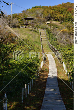 Photographed the scenery of the nationally designated scenic spot Pirika Kanoka Kamuichashi Historical Park in Toyoura Town, Hokkaido Photographed the scenery of the nationally designated scenic spot Pirika Kanoka Kamuichashi Historical Park in Toyoura Town, Hokkaido 83372572