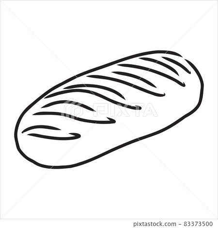 Loaf of bread. Vector black hand drawn vintage engraving illustration for poster, label and menu bakery shop. Isolated on the white background. 83373500