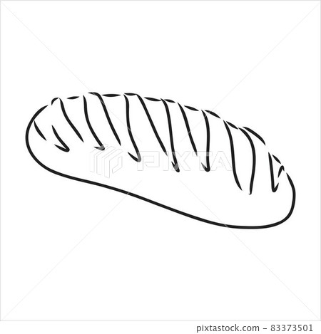 Loaf of bread. Vector black hand drawn vintage engraving illustration for poster, label and menu bakery shop. Isolated on the white background. Loaf of bread. Vector black hand drawn vintage engraving illustration for poster, label and menu bakery shop. Isolated on the white background. 83373501