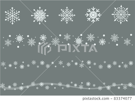 Illustration material: Snowflake and line illustration set Illustration material: Snowflake and line illustration set 83374077