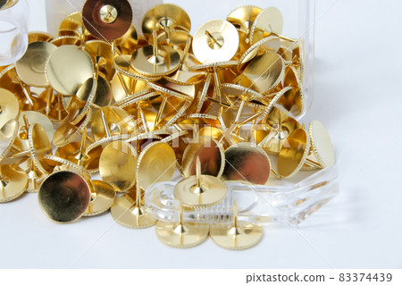 Pushpins, pushpins, pushpins, needles, stabs, stationery, stationery, offices, pins, household goods, gold 83374439