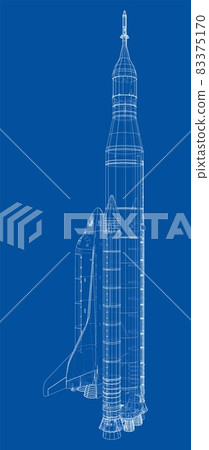 Rocket carrying space shuttle 83375170
