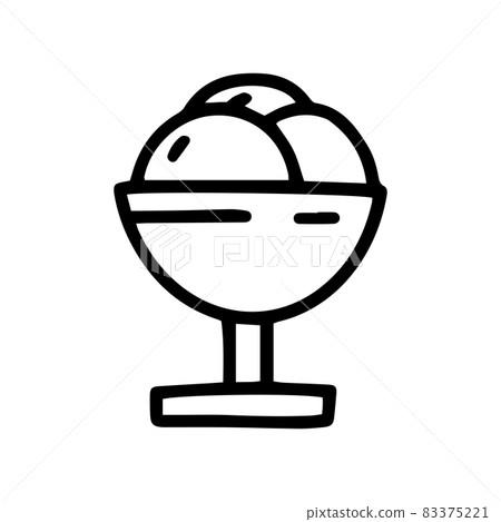sundae line vector doodle simple icon design 83375221