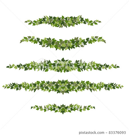 Ivy borders, green creeper decorative dividers isolated on white background. Vector illustration in flat cartoon style Ivy borders, green creeper decorative dividers isolated on white background. Vector illustration in flat cartoon style 83376093