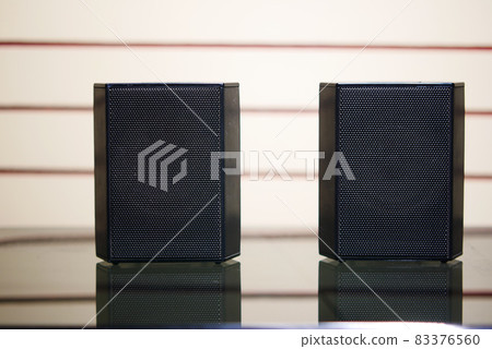 a sound speaker on table with copy space , a sound speaker on table with copy space , 83376560
