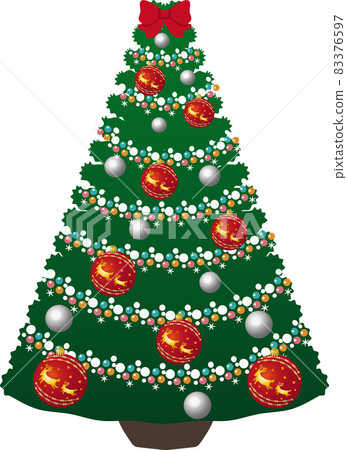 Christmas tree reindeer ball alone 83376597