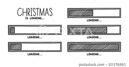 Christmas 2022 progress loading bar. Infographics design element with status of completion. Hand drawn vector illustration Christmas 2022 progress loading bar. Infographics design element with status of completion. Hand drawn vector illustration 83376861