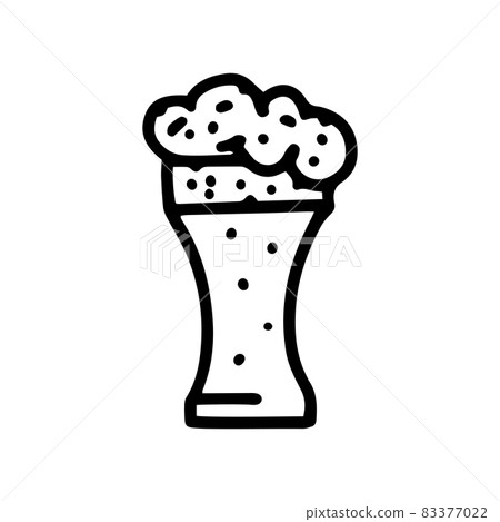 beer glass line vector doodle simple icon 83377022