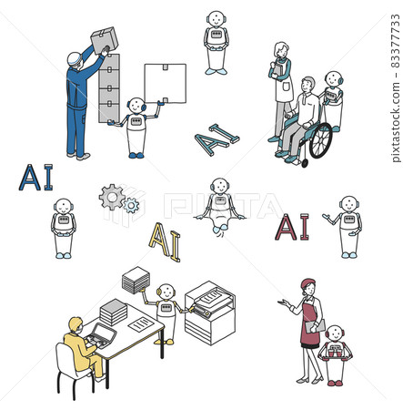 People working with robots 83377733