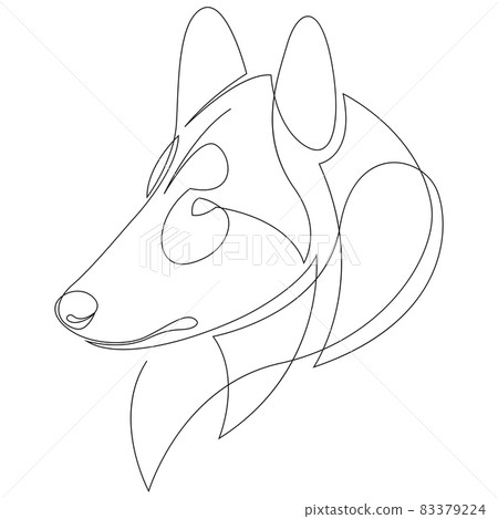 Line drawing Rough Collie Dog tattoo Vector  Stock Illustration  83412235  PIXTA