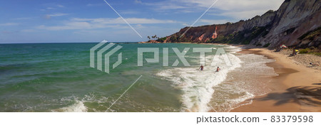 orange cliffs in Tabatinga Beach. Conde, Paraiba, Brazil 83379598