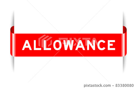 Red color inserted label banner with word allowance on white background Red color inserted label banner with word allowance on white background 83380080